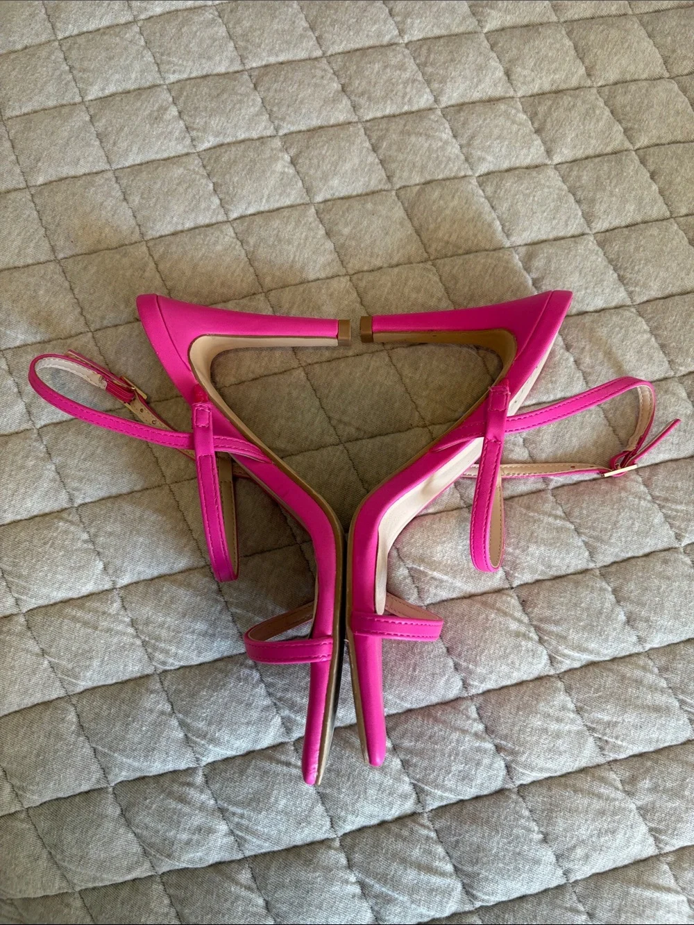 Party Hot Pink Strappy Square-Toe Women's Heels